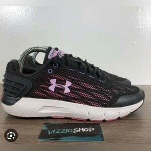 NEW Under Armour Charged Rougue Black and Pink Sneakers size 5.5